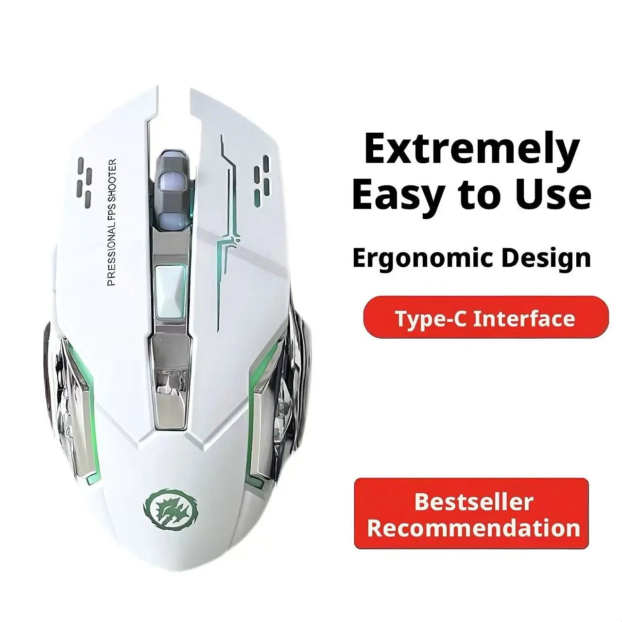 Es5 Esports Rgb Gaming Mouse - RGB Light Wireless Gaming Mouse Ergonomic