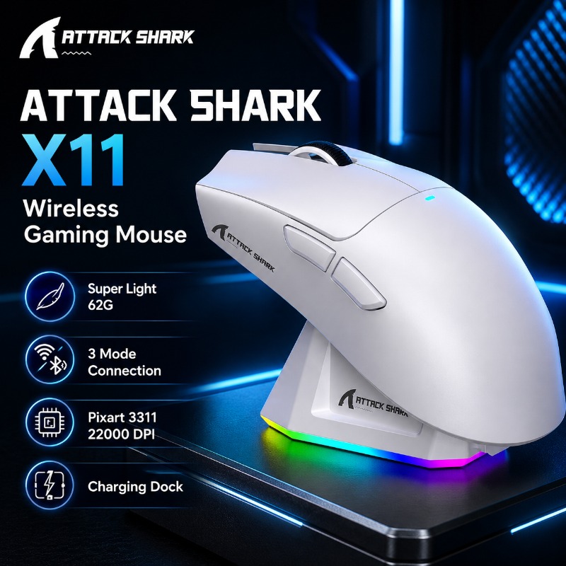 Es5 Esports Rgb Gaming Mouse - ATTACK SHARK X11 Wireless Gaming Mouse