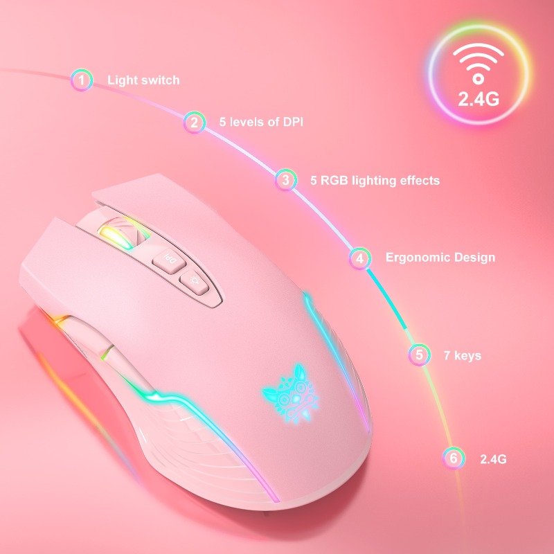 ONIKUMA CW905 Wireless/Wire Ga - Es5 Esports Rgb Gaming Mouse recension och pris