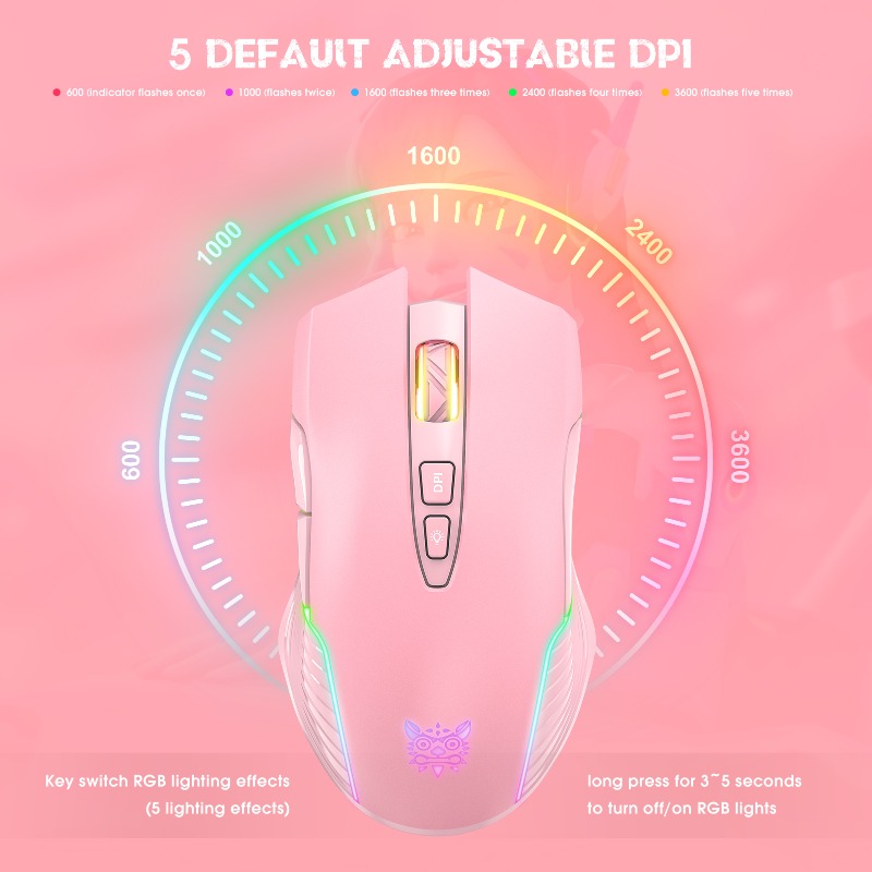 ONIKUMA CW905 Wireless/Wire Ga - Es5 Esports Rgb Gaming Mouse recension och pris