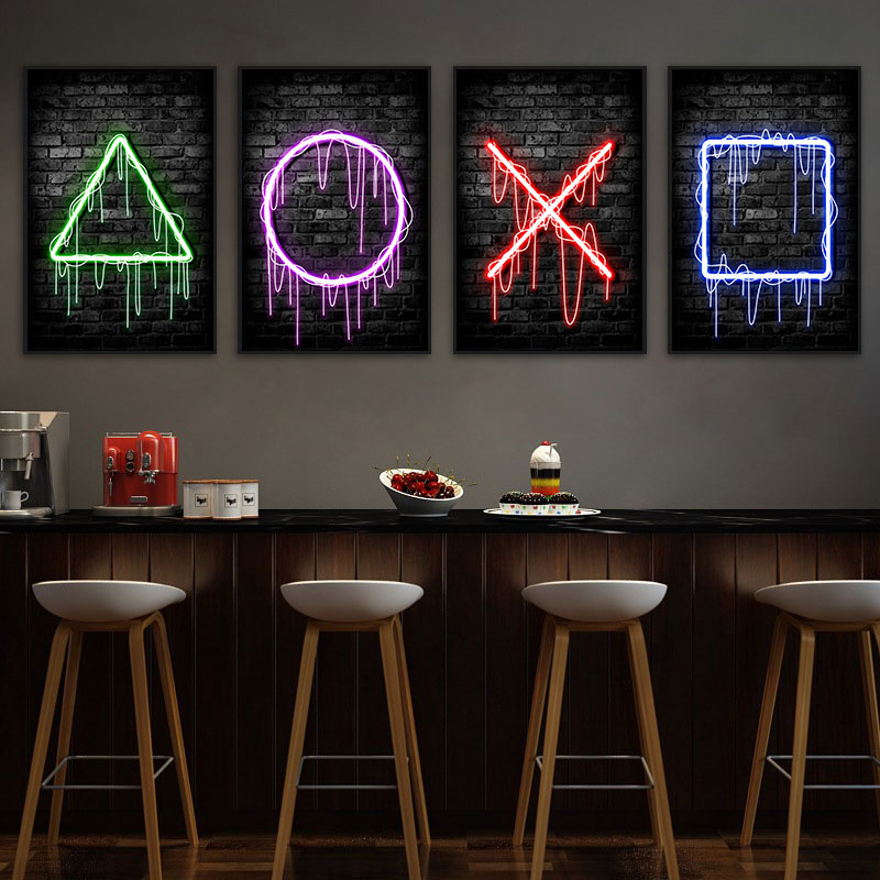 Gaming Neon Eat Sleep Game Rep - Esports Gaming Poster recension och pris