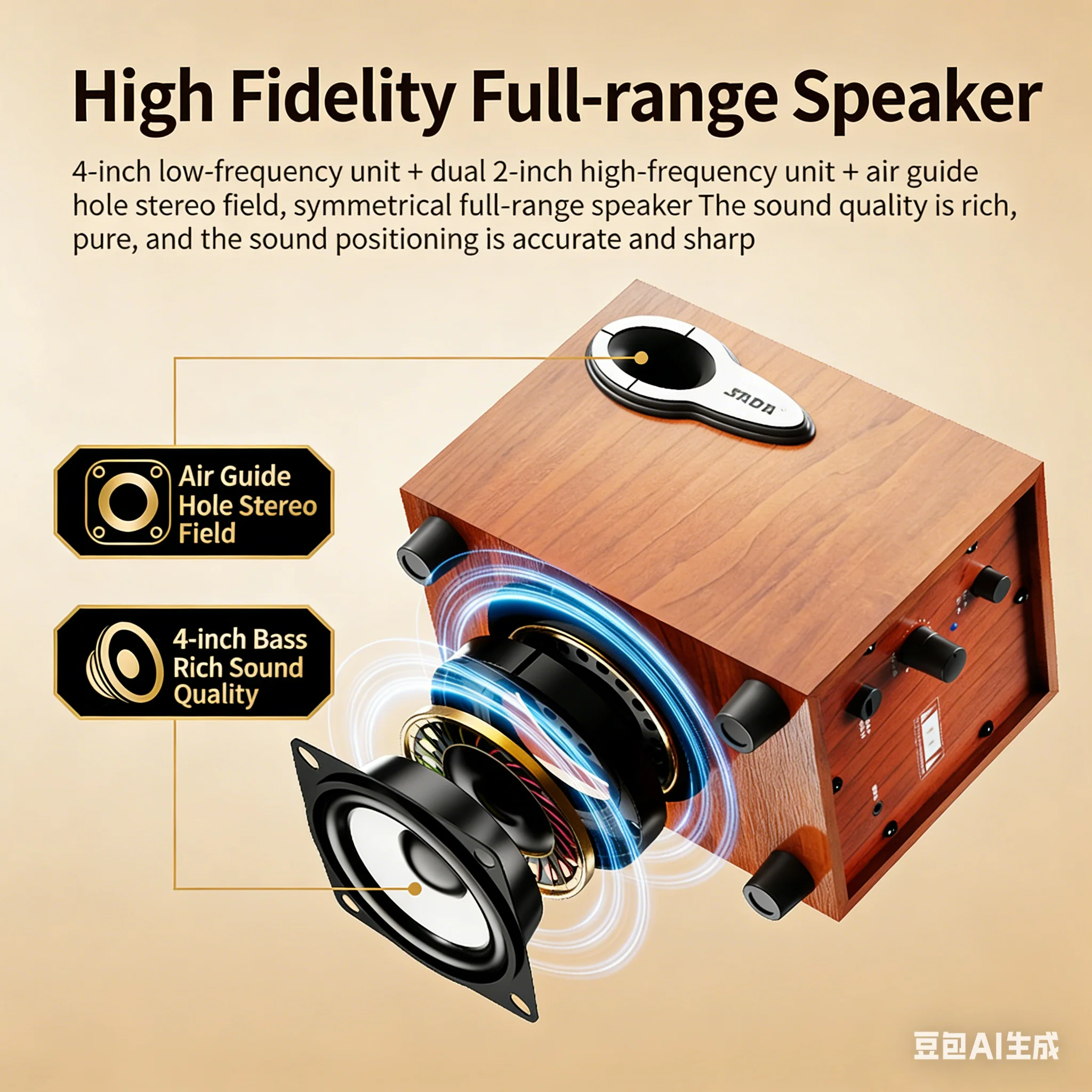 Wooden 2.1-Ch Desktop Speakers - Gaming Speaker 2.1 recension och pris