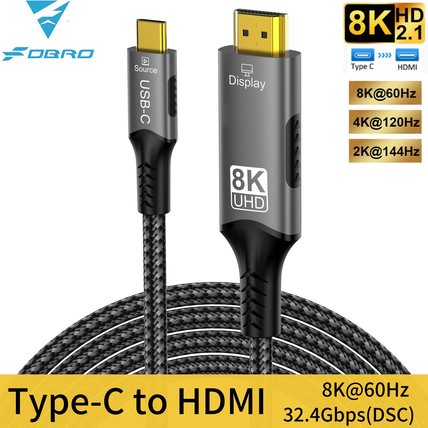 8K Type C to HDMI 2.1 Cable 32 - Gaming Speaker 2.1 recension och pris