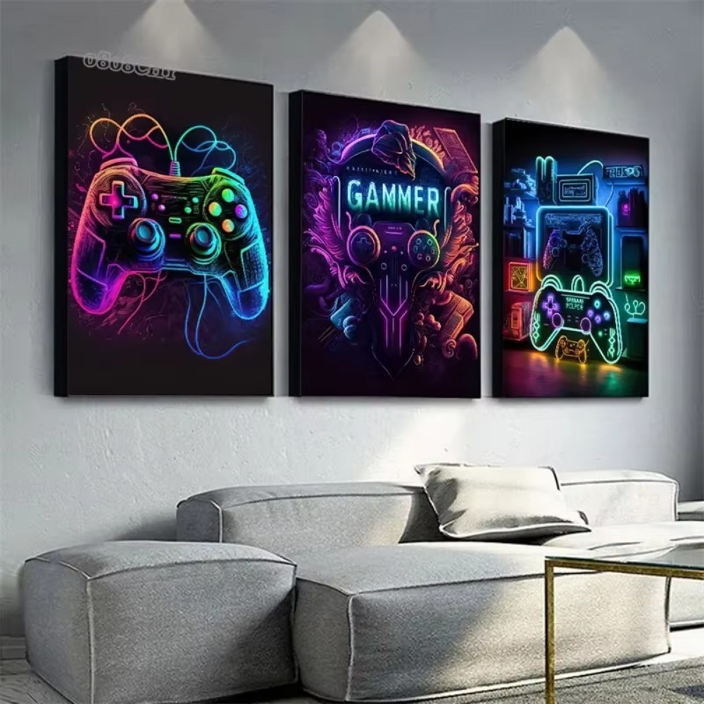 Neon Game Canvas Paintings Gam - Esports Gaming Poster recension och pris