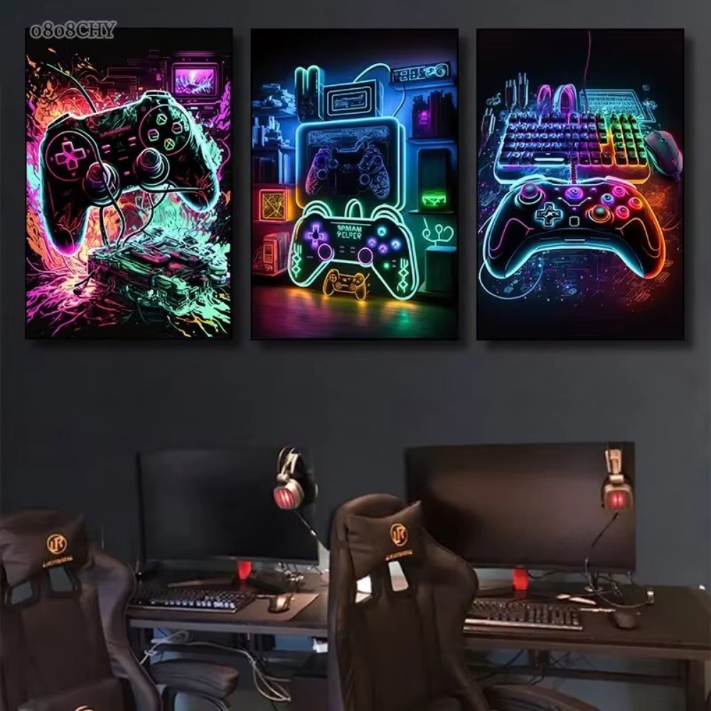 Neon Game Canvas Paintings Gam - Esports Gaming Poster recension och pris