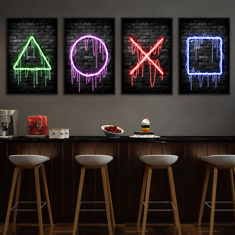 Gaming Neon Eat Sleep Game Rep - Esports Gaming Poster recension och pris