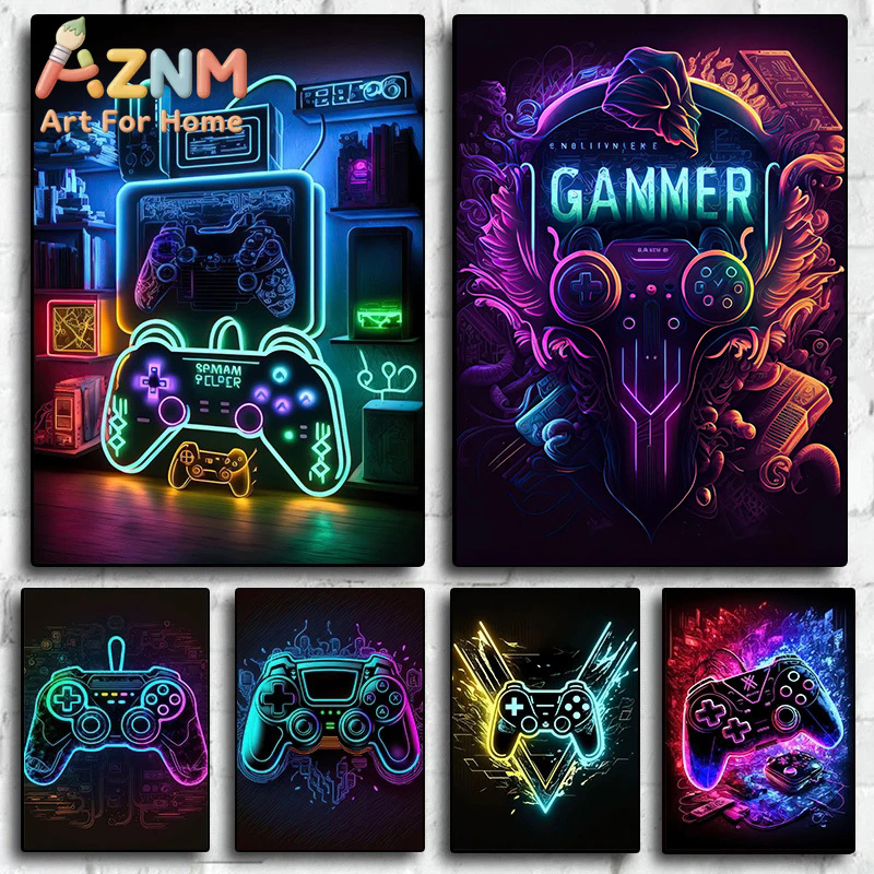 Modern Neon Pop Cool Gaming Wa - Esports Gaming Poster recension och pris