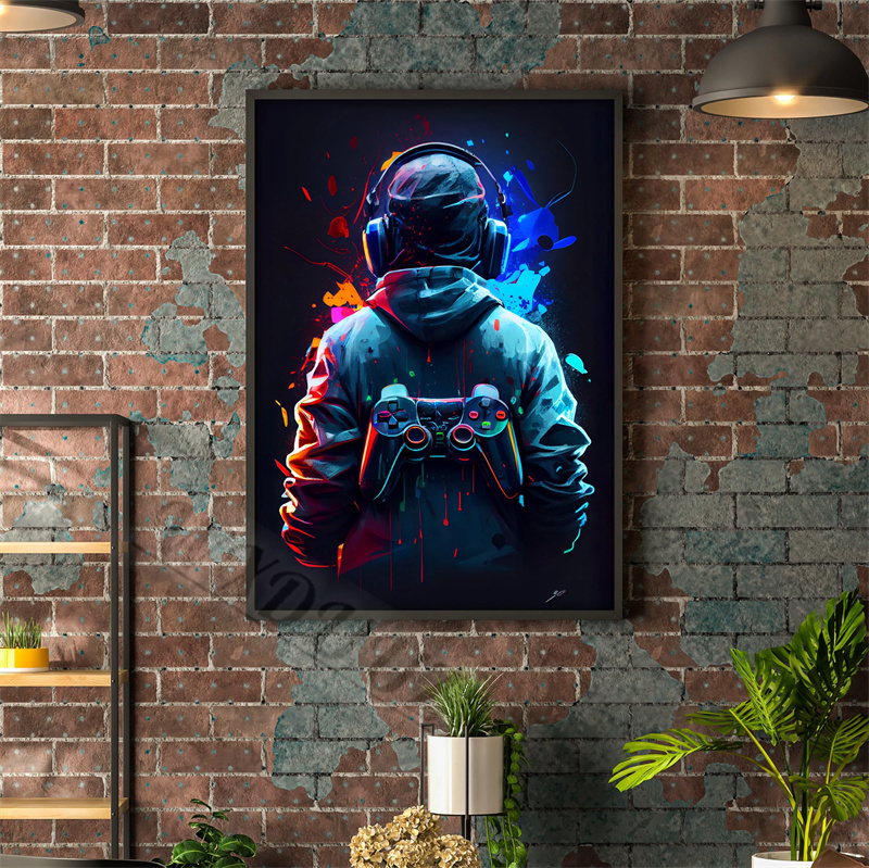 80s Colorful Punk Neon Gamer C - Esports Gaming Poster recension och pris