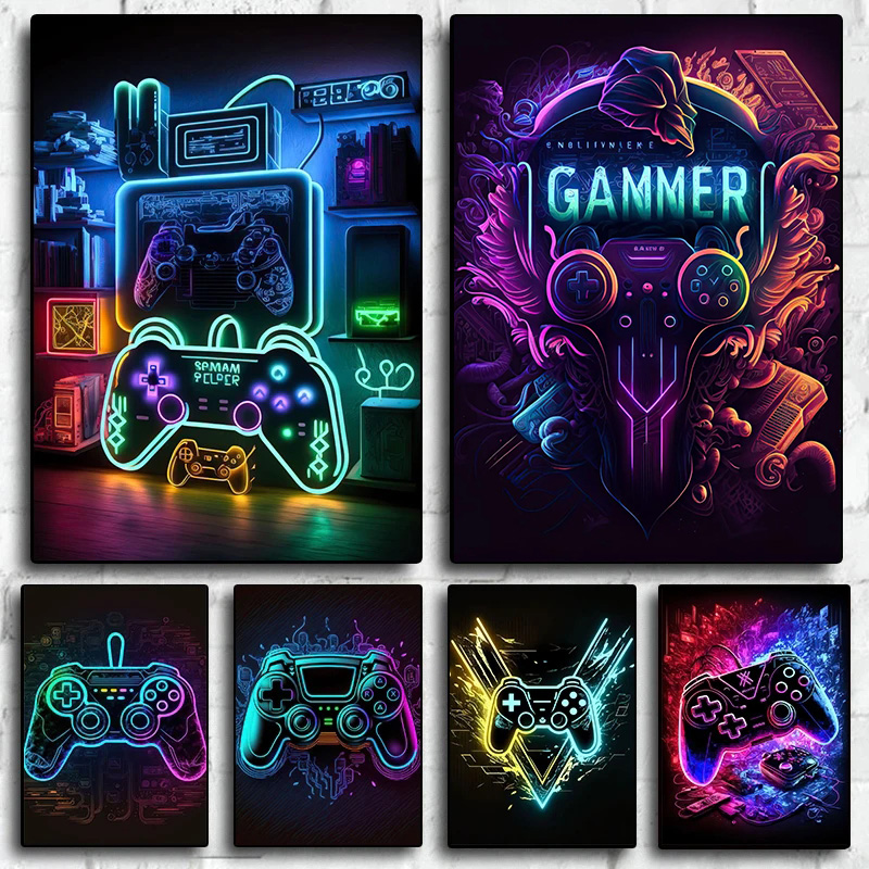 Neon Pop Cool Gaming Wall Art  - Esports Gaming Poster recension och pris