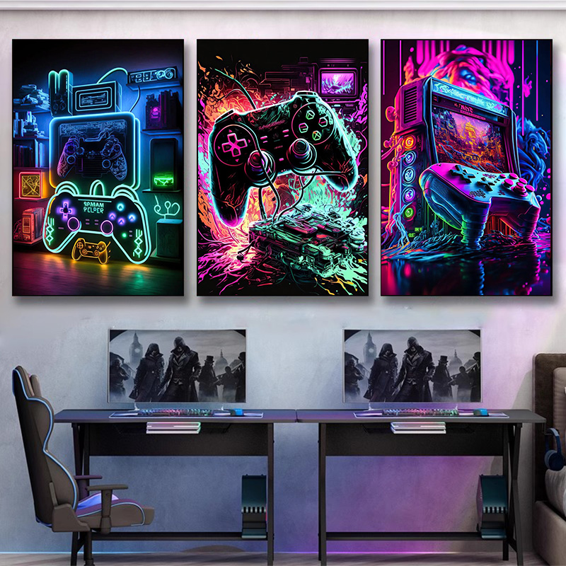 Neon Pop Cool Gaming Wall Art  - Esports Gaming Poster recension och pris