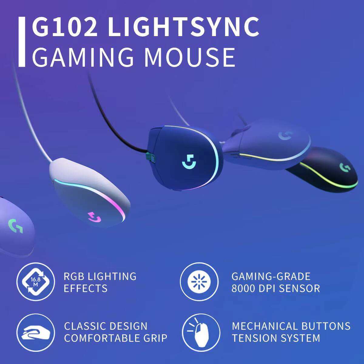 Logitech G102 Gaming Mouse, 8x - Esports Gaming Competition recension och pris